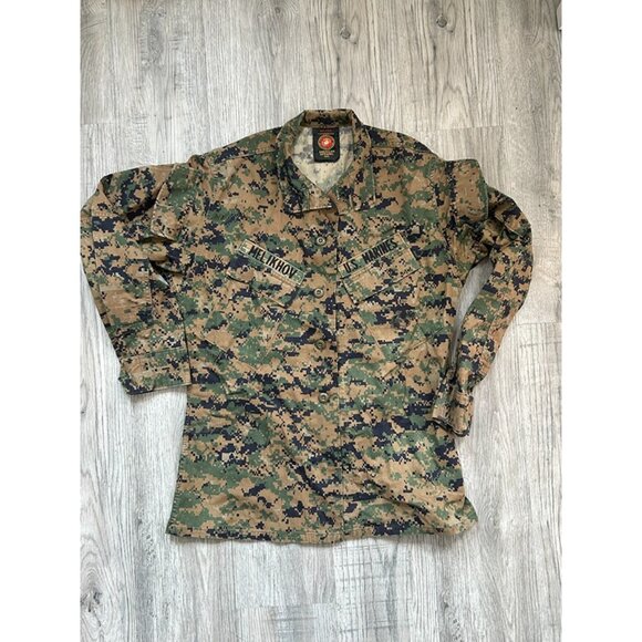 Original US Marine Corps MARPAT Woodland Camo Field Jacket Regular Size Small - Picture 1 of 8